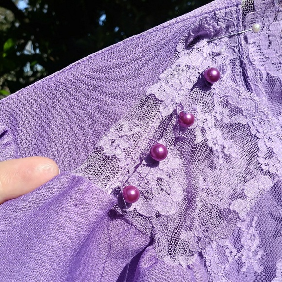 Vintage 1970s Lavender Romantic Folklore Dress - Picture 7 of 8